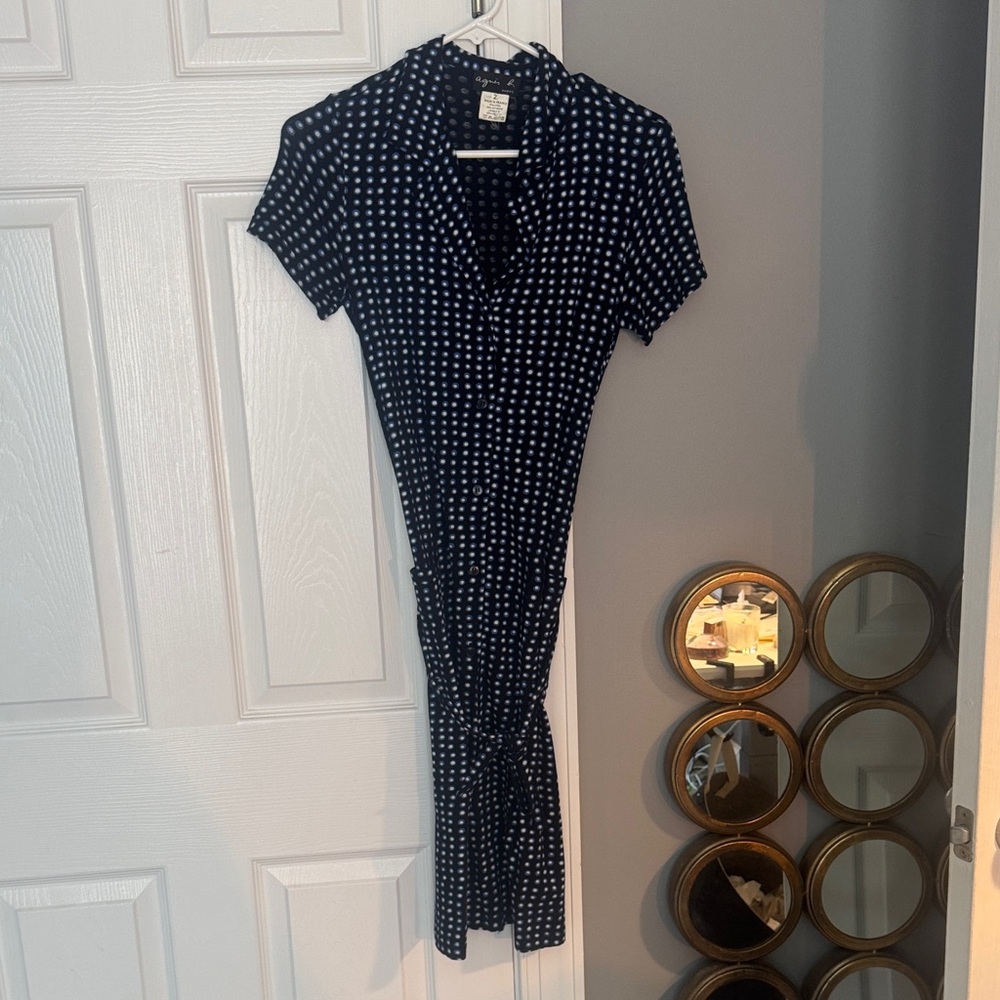 Polka Dot Button-Up Dress Agnes B